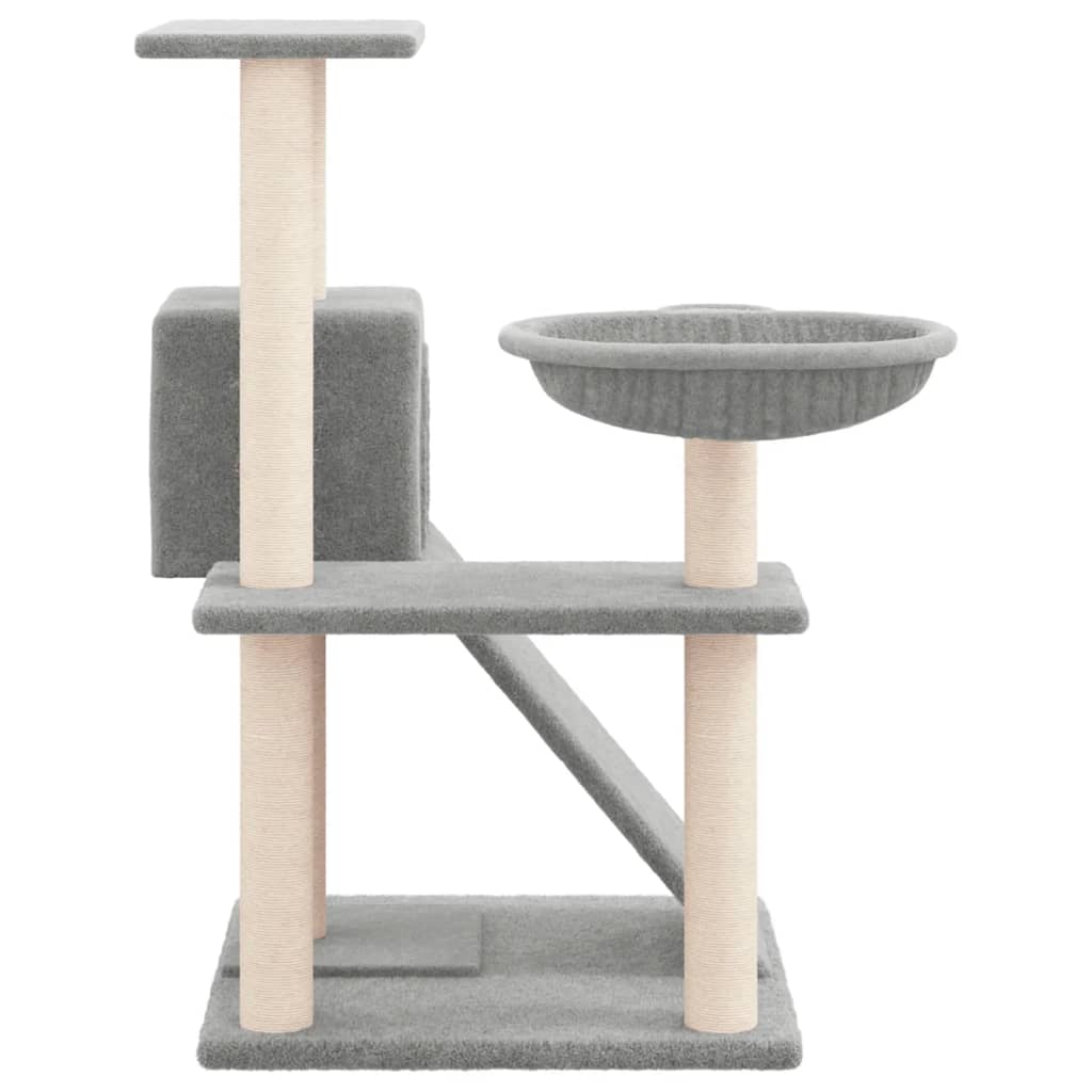 vidaXL Ansamblu de pisici, stâlpi din funie sisal, gri deschis, 82 cm