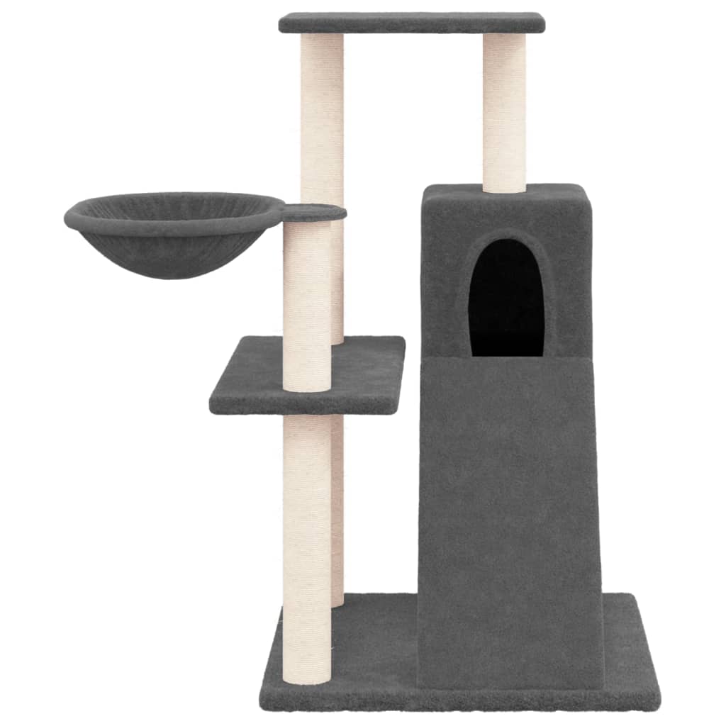 vidaXL Ansamblu pisici cu stâlpi din funie sisal, gri închis, 82 cm vidaXL Ansamblu pisici cu stâlpi din funie sisal, gri închis, 82 cm