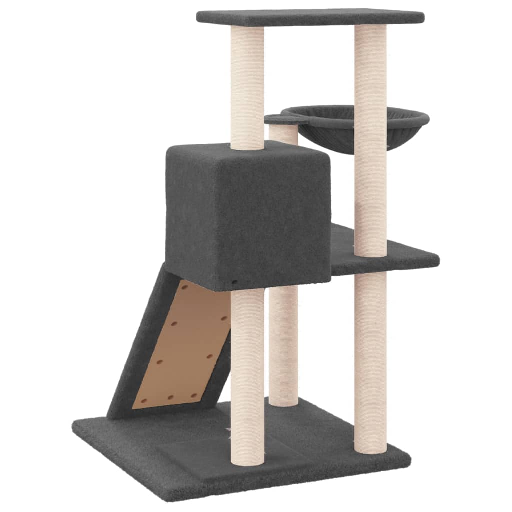 vidaXL Ansamblu pisici cu stâlpi din funie sisal, gri închis, 82 cm vidaXL Ansamblu pisici cu stâlpi din funie sisal, gri închis, 82 cm
