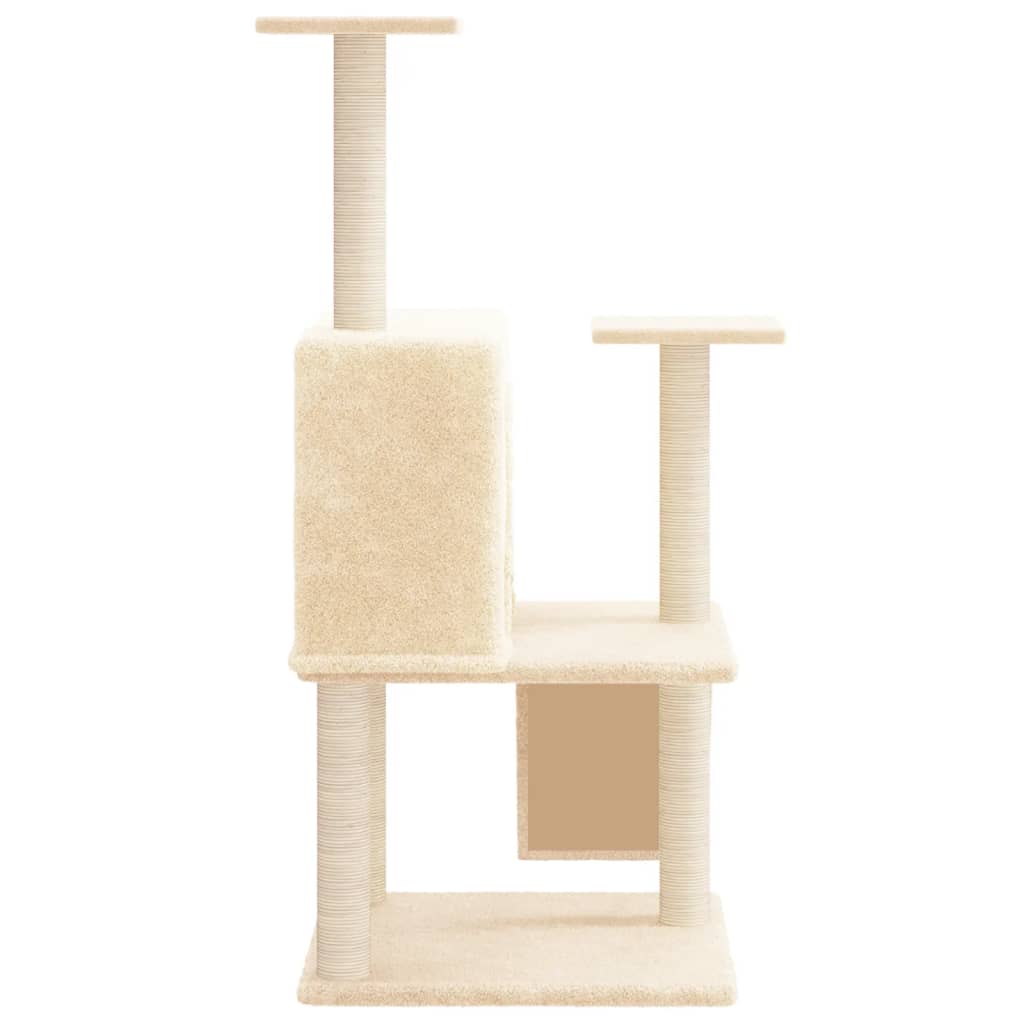 vidaXL Ansamblu de pisici cu stâlpi din funie de sisal, crem, 109 cm vidaXL Ansamblu de pisici cu stâlpi din funie de sisal, crem, 109 cm