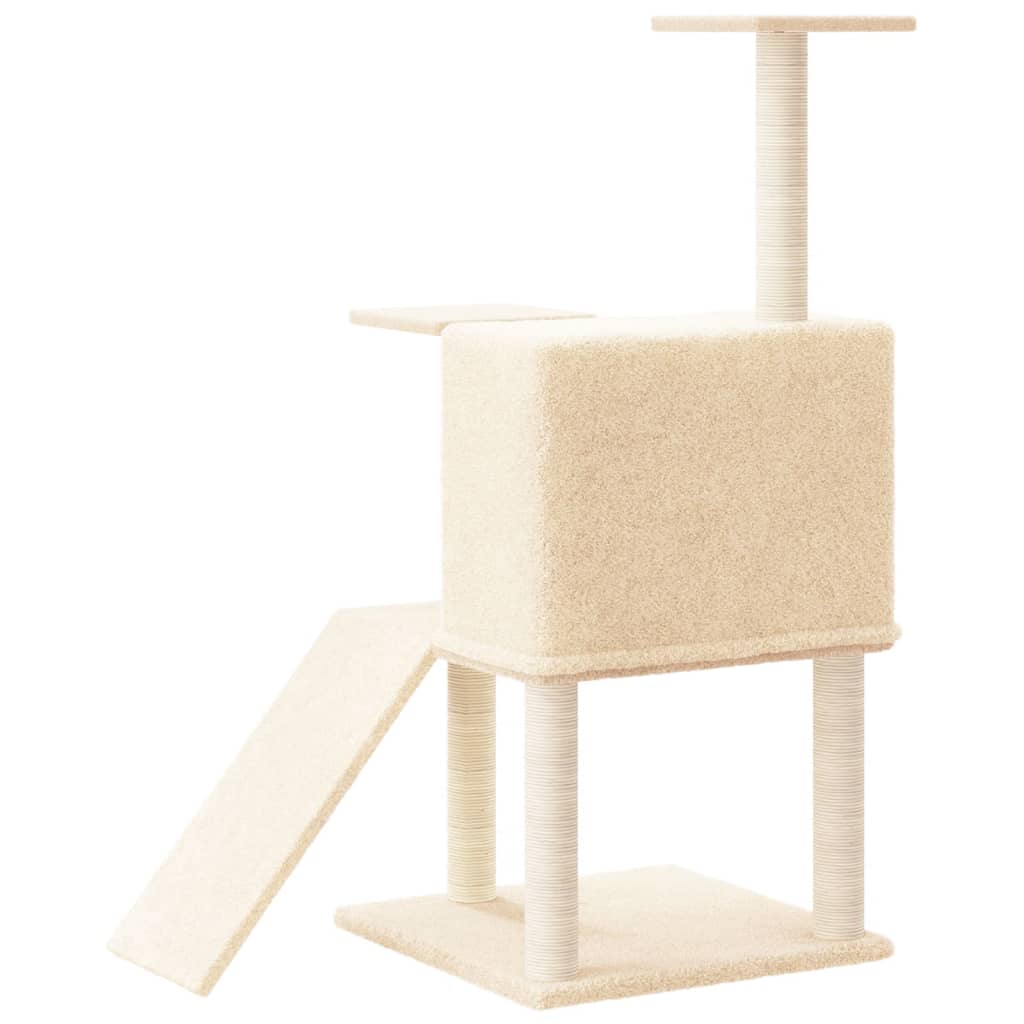vidaXL Ansamblu de pisici cu stâlpi din funie de sisal, crem, 109 cm vidaXL Ansamblu de pisici cu stâlpi din funie de sisal, crem, 109 cm