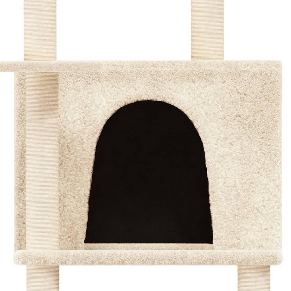 vidaXL Ansamblu de pisici cu stâlpi din funie de sisal, crem, 166 cm vidaXL Ansamblu de pisici cu stâlpi din funie de sisal, crem, 166 cm
