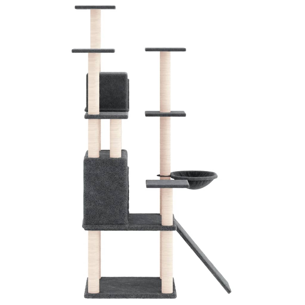 vidaXL Ansamblu de pisici, stâlpi din funie sisal, gri închis, 154 cm vidaXL Ansamblu de pisici, stâlpi din funie sisal, gri închis, 154 cm