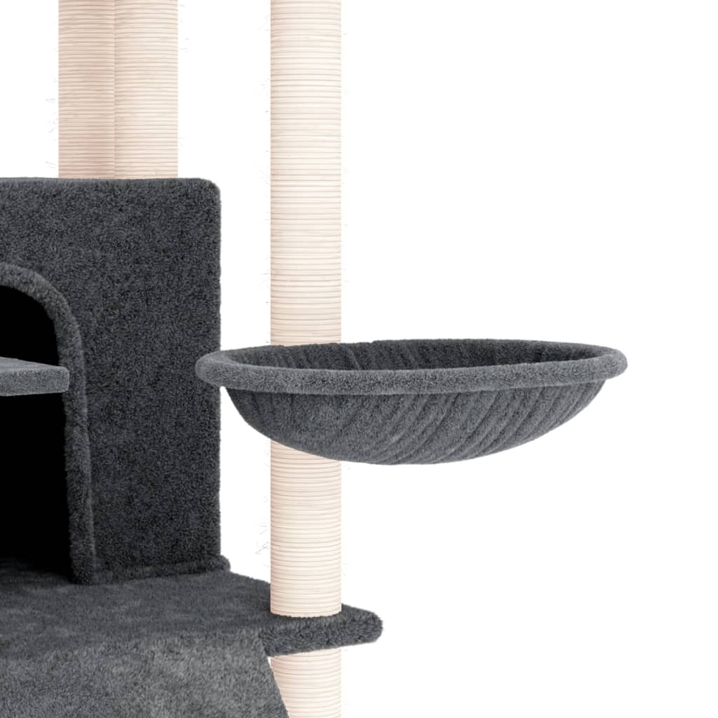 vidaXL Ansamblu de pisici, stâlpi din funie sisal, gri închis, 154 cm vidaXL Ansamblu de pisici, stâlpi din funie sisal, gri închis, 154 cm