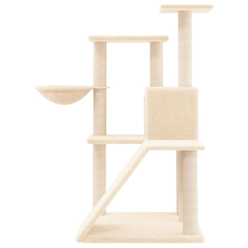 vidaXL Ansamblu de pisici cu stâlpi din funie de sisal, crem, 94 cm