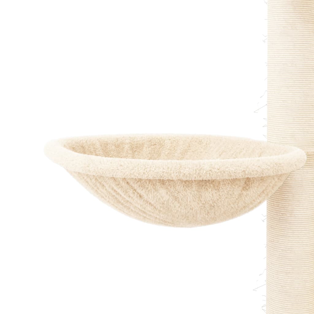 vidaXL Ansamblu de pisici cu stâlpi din funie de sisal, crem, 94 cm