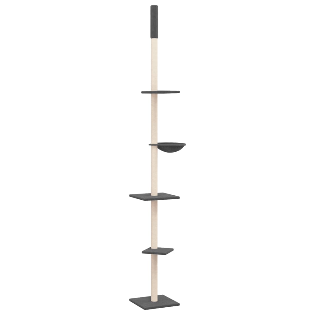 vidaXL Ansamblu pisici podea până la tavan, gri închis, 263,5-289,5 cm vidaXL Ansamblu pisici podea până la tavan, gri închis, 263,5-289,5 cm