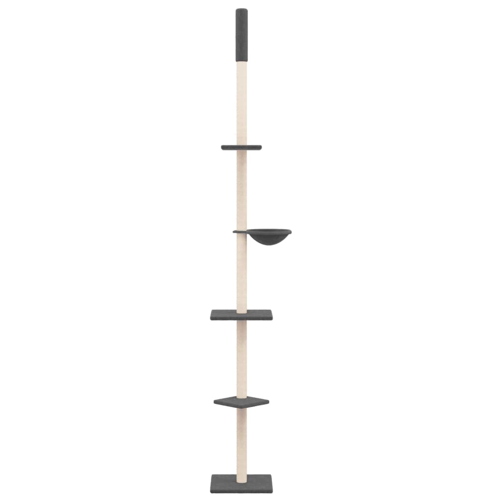 vidaXL Ansamblu pisici podea până la tavan, gri închis, 263,5-289,5 cm vidaXL Ansamblu pisici podea până la tavan, gri închis, 263,5-289,5 cm