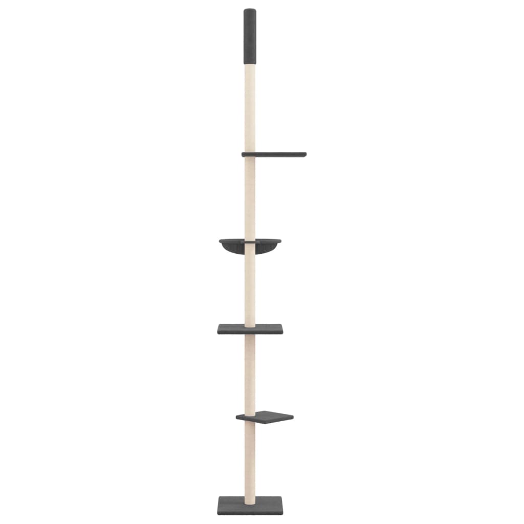 vidaXL Ansamblu pisici podea până la tavan, gri închis, 263,5-289,5 cm vidaXL Ansamblu pisici podea până la tavan, gri închis, 263,5-289,5 cm