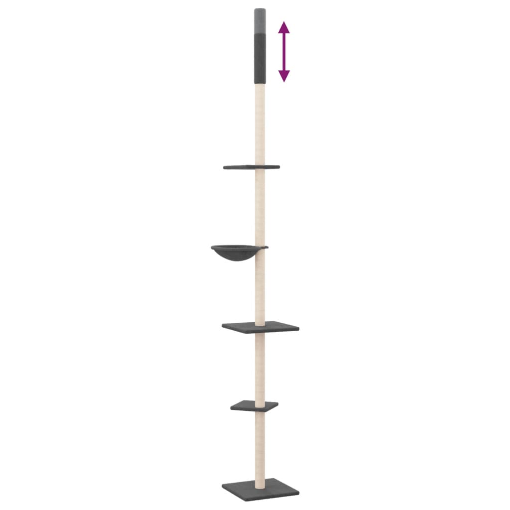 vidaXL Ansamblu pisici podea până la tavan, gri închis, 263,5-289,5 cm vidaXL Ansamblu pisici podea până la tavan, gri închis, 263,5-289,5 cm