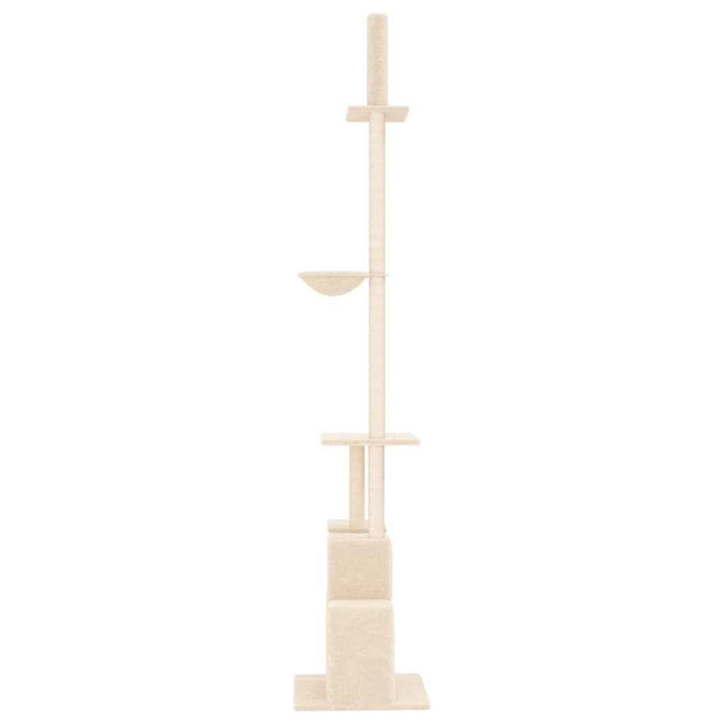 vidaXL Ansamblu pisici din podea până la tavan, crem, 250,5-276,5 cm