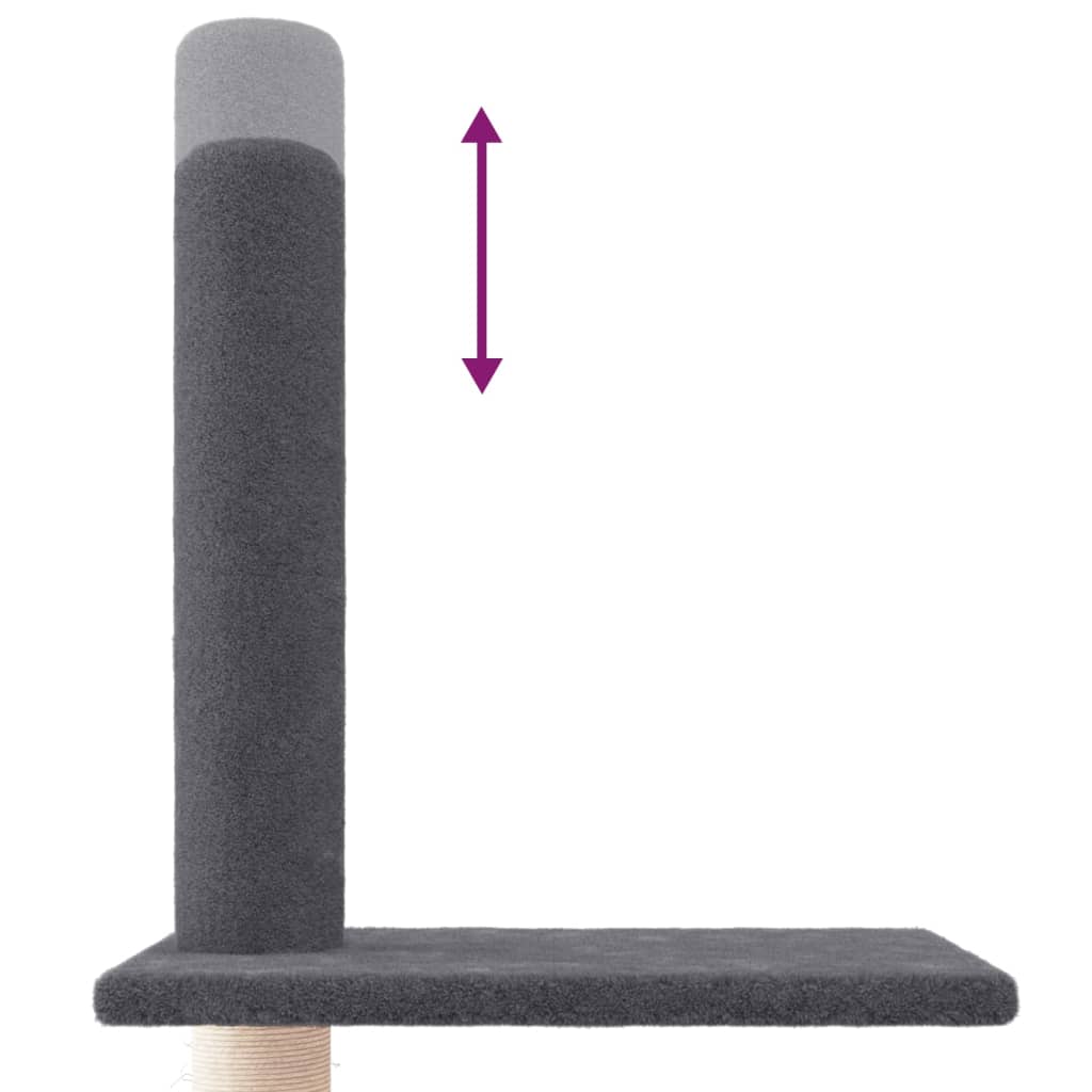 vidaXL Ansamblu pisici podea până la tavan, gri închis, 250,5-276,5 cm vidaXL Ansamblu pisici podea până la tavan, gri închis, 250,5-276,5 cm