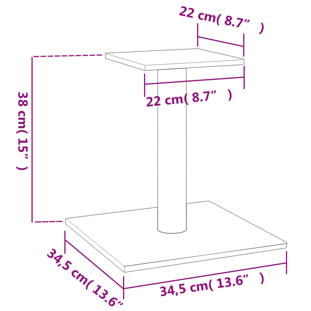vidaXL Stâlp de zgâriat pentru pisici cu platformă, gri închis, 38 cm vidaXL Stâlp de zgâriat pentru pisici cu platformă, gri închis, 38 cm