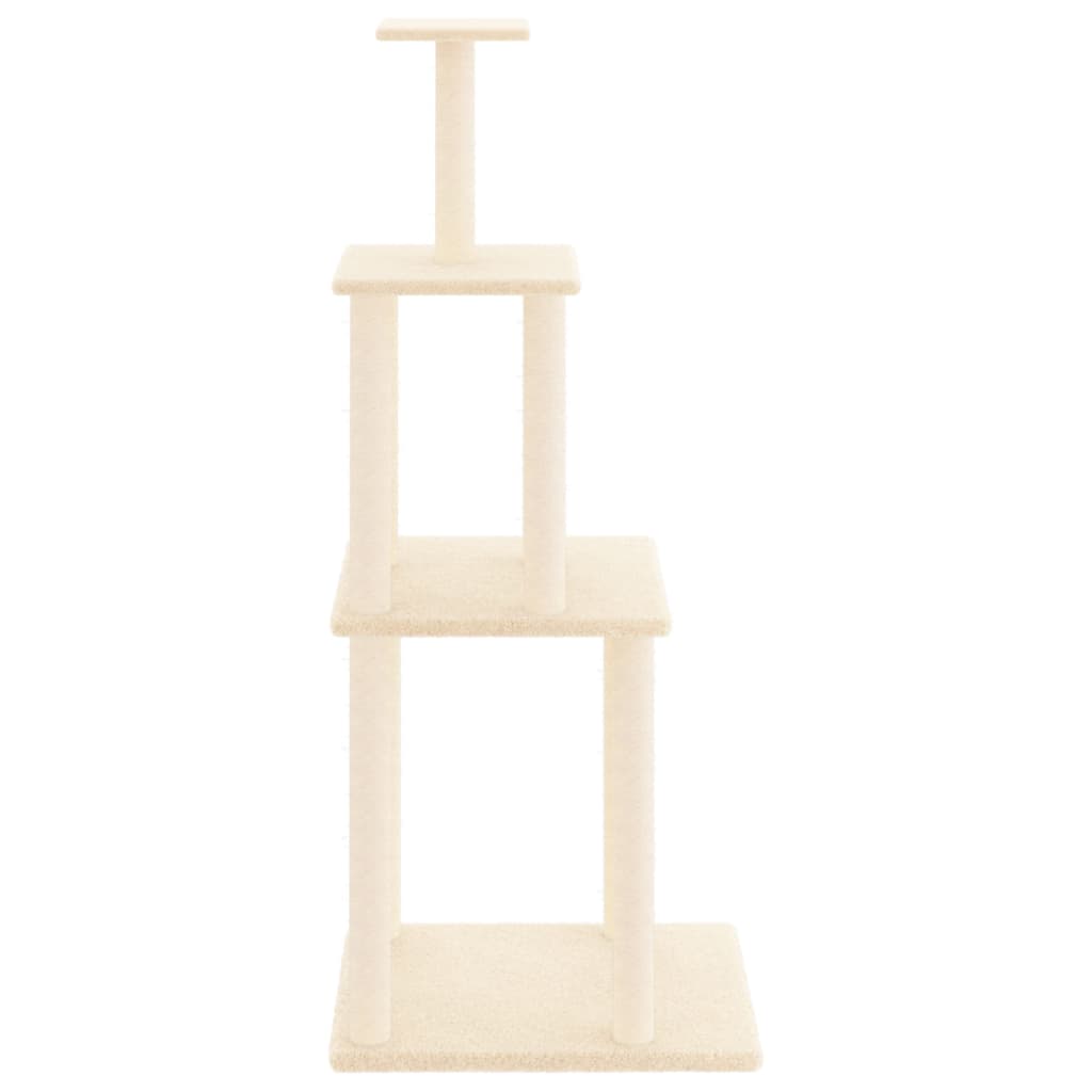 vidaXL Ansamblu de pisici cu stâlpi din funie de sisal, crem, 149 cm vidaXL Ansamblu de pisici cu stâlpi din funie de sisal, crem, 149 cm