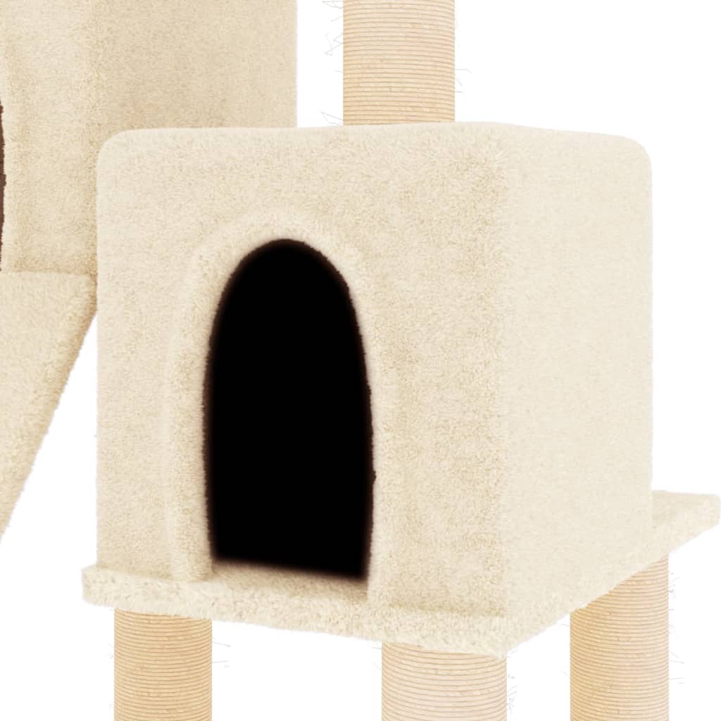 vidaXL Ansamblu de pisici cu stâlpi din funie de sisal, crem, 82 cm vidaXL Ansamblu de pisici cu stâlpi din funie de sisal, crem, 82 cm