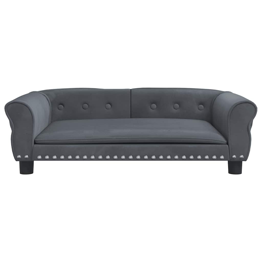 vidaXL Pat de câini, gri închis, 95x55x30 cm, catifea vidaXL Pat de câini, gri închis, 95x55x30 cm, catifea