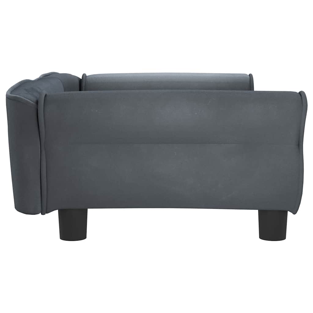 vidaXL Pat de câini, gri închis, 95x55x30 cm, catifea vidaXL Pat de câini, gri închis, 95x55x30 cm, catifea
