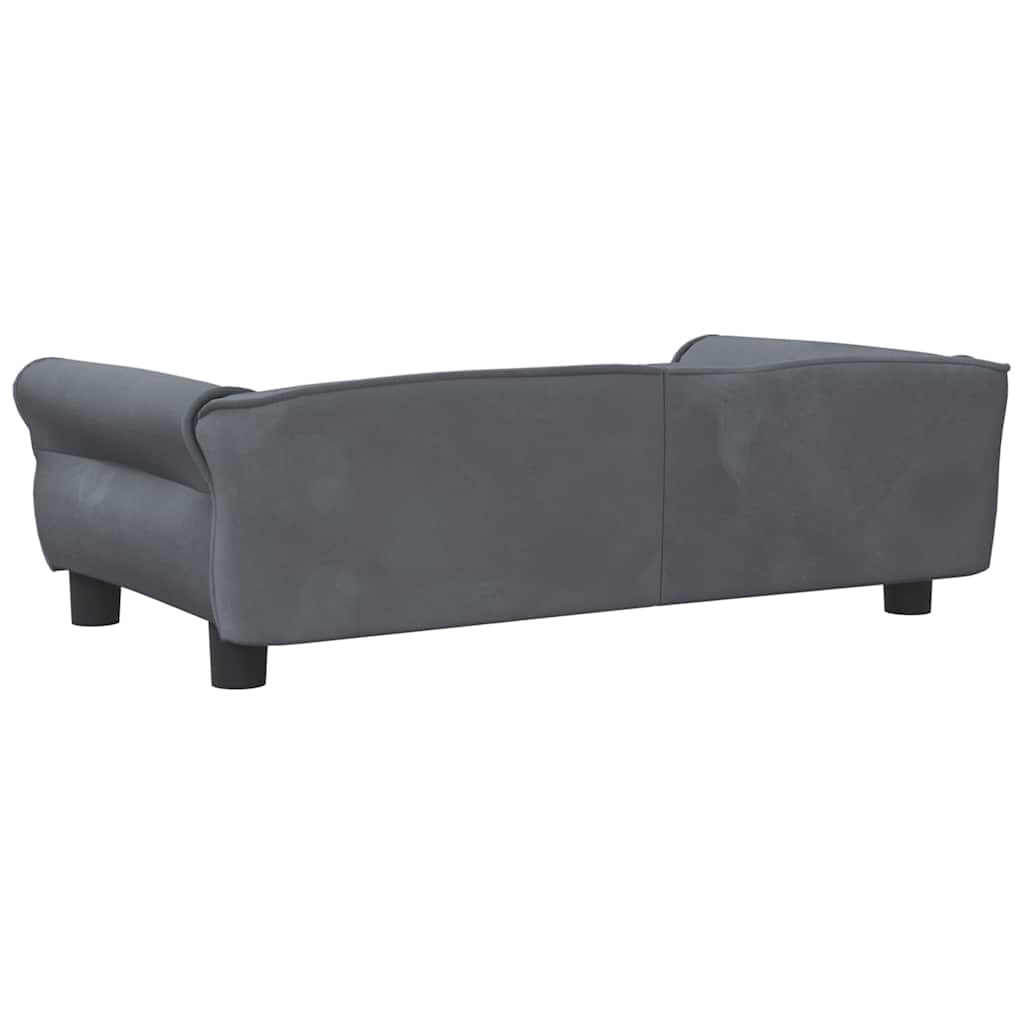 vidaXL Pat de câini, gri închis, 95x55x30 cm, catifea vidaXL Pat de câini, gri închis, 95x55x30 cm, catifea