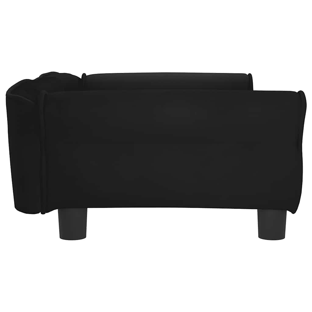 vidaXL Pat de câini, negru, 95x55x30 cm, catifea