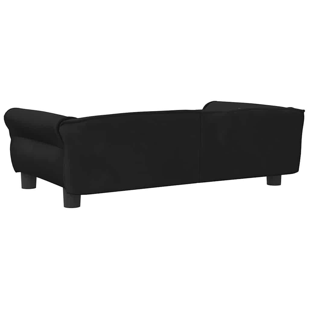 vidaXL Pat de câini, negru, 95x55x30 cm, catifea