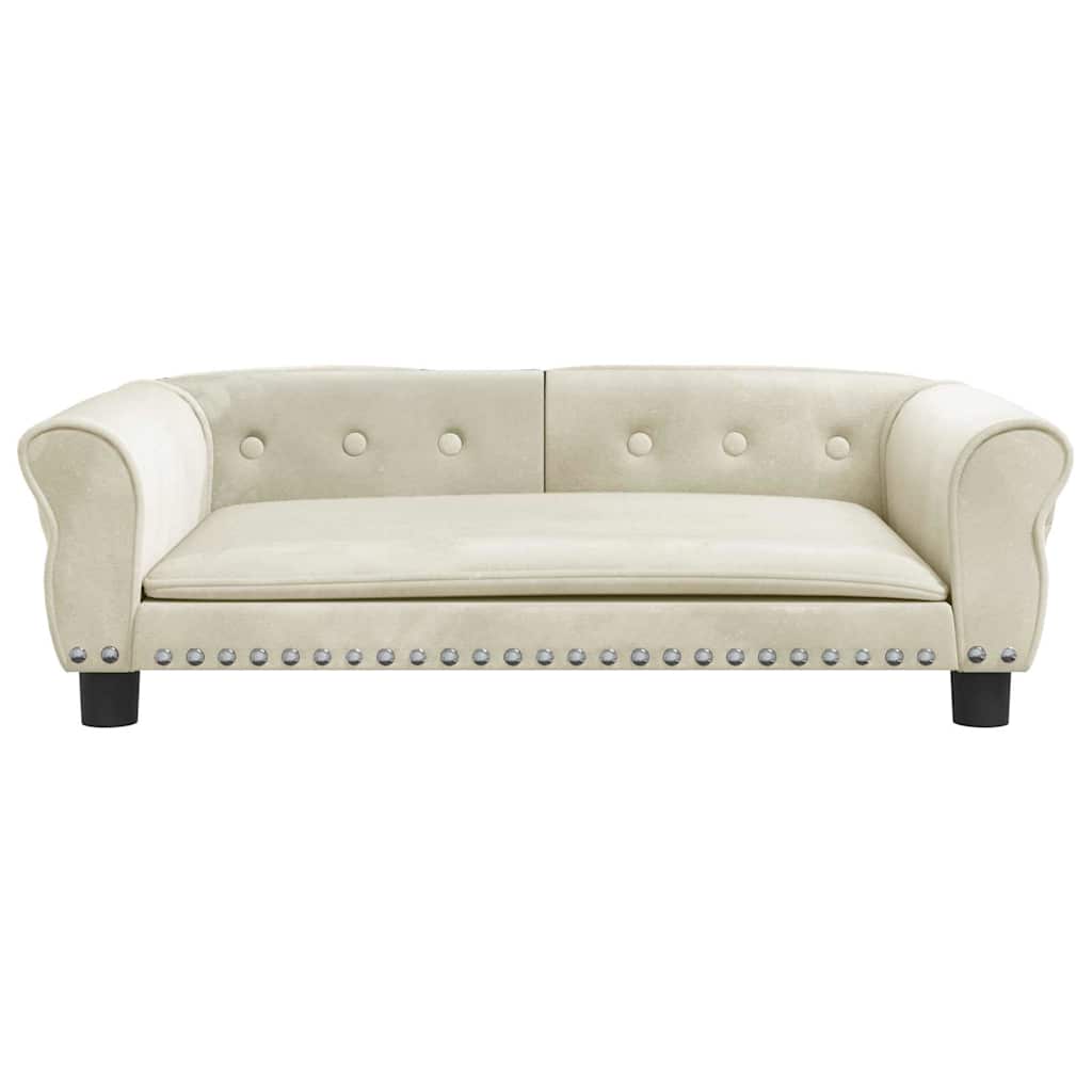vidaXL Pat de câini, crem, 95x55x30 cm, catifea vidaXL Pat de câini, crem, 95x55x30 cm, catifea