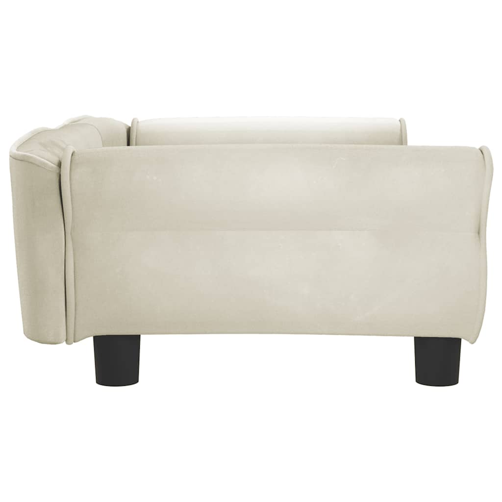 vidaXL Pat de câini, crem, 95x55x30 cm, catifea vidaXL Pat de câini, crem, 95x55x30 cm, catifea