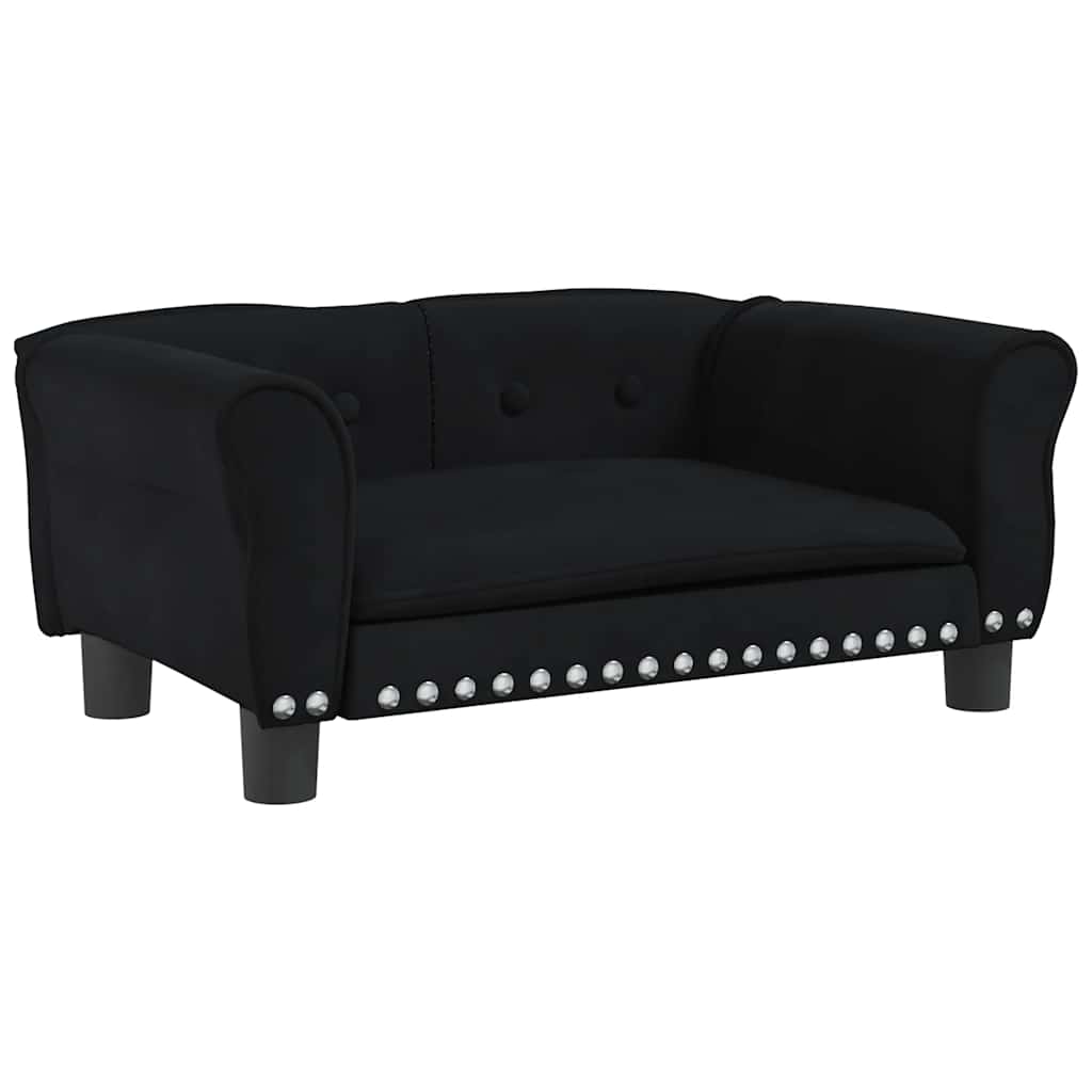 vidaXL Pat de câini, negru, 70x45x30 cm, catifea vidaXL Pat de câini, negru, 70x45x30 cm, catifea