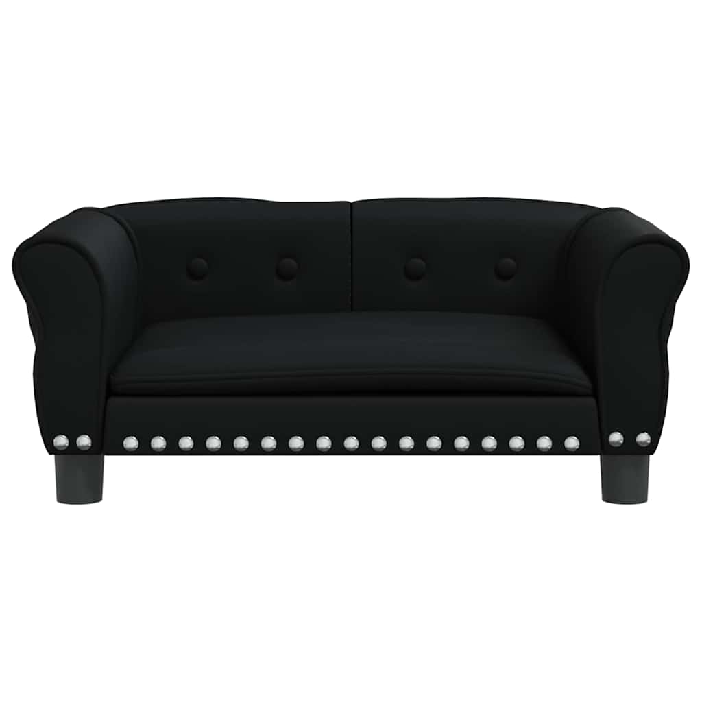 vidaXL Pat de câini, negru, 70x45x30 cm, piele ecologică vidaXL Pat de câini, negru, 70x45x30 cm, piele ecologică