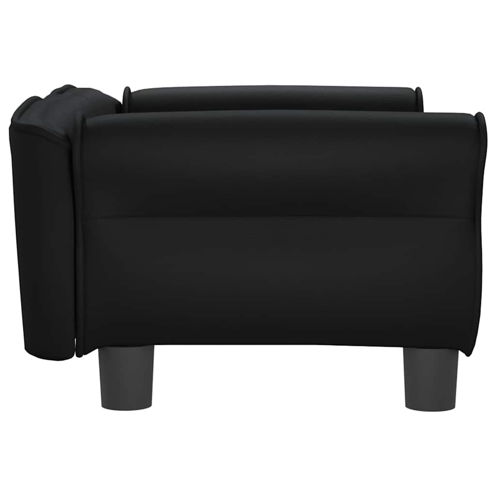 vidaXL Pat de câini, negru, 70x45x30 cm, piele ecologică vidaXL Pat de câini, negru, 70x45x30 cm, piele ecologică