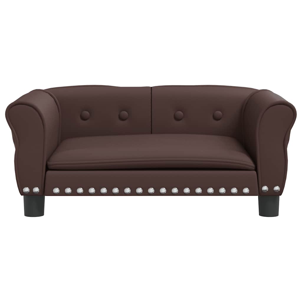 vidaXL Pat de câini, maro, 70x45x30 cm, piele ecologică vidaXL Pat de câini, maro, 70x45x30 cm, piele ecologică