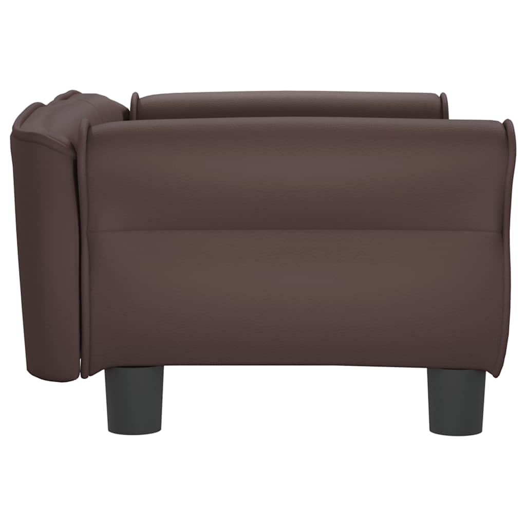 vidaXL Pat de câini, maro, 70x45x30 cm, piele ecologică vidaXL Pat de câini, maro, 70x45x30 cm, piele ecologică