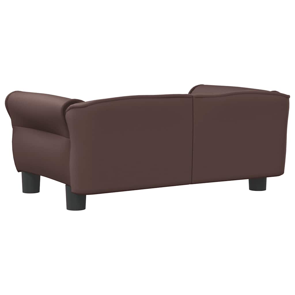 vidaXL Pat de câini, maro, 70x45x30 cm, piele ecologică vidaXL Pat de câini, maro, 70x45x30 cm, piele ecologică