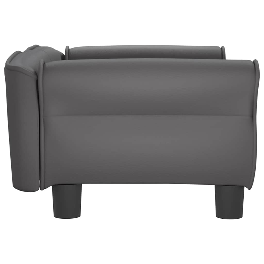 vidaXL Pat de câini, gri, 70x45x30 cm, piele ecologică vidaXL Pat de câini, gri, 70x45x30 cm, piele ecologică