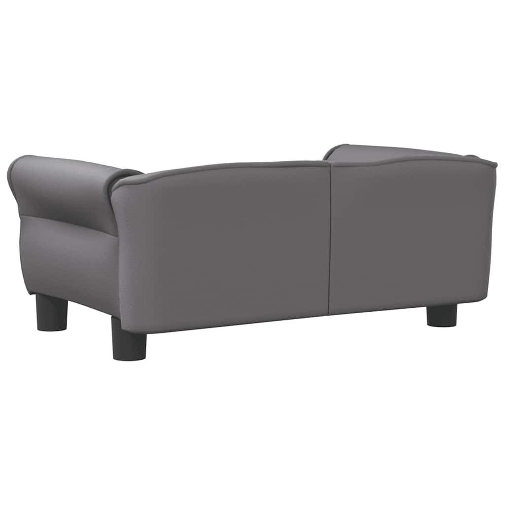 vidaXL Pat de câini, gri, 70x45x30 cm, piele ecologică vidaXL Pat de câini, gri, 70x45x30 cm, piele ecologică