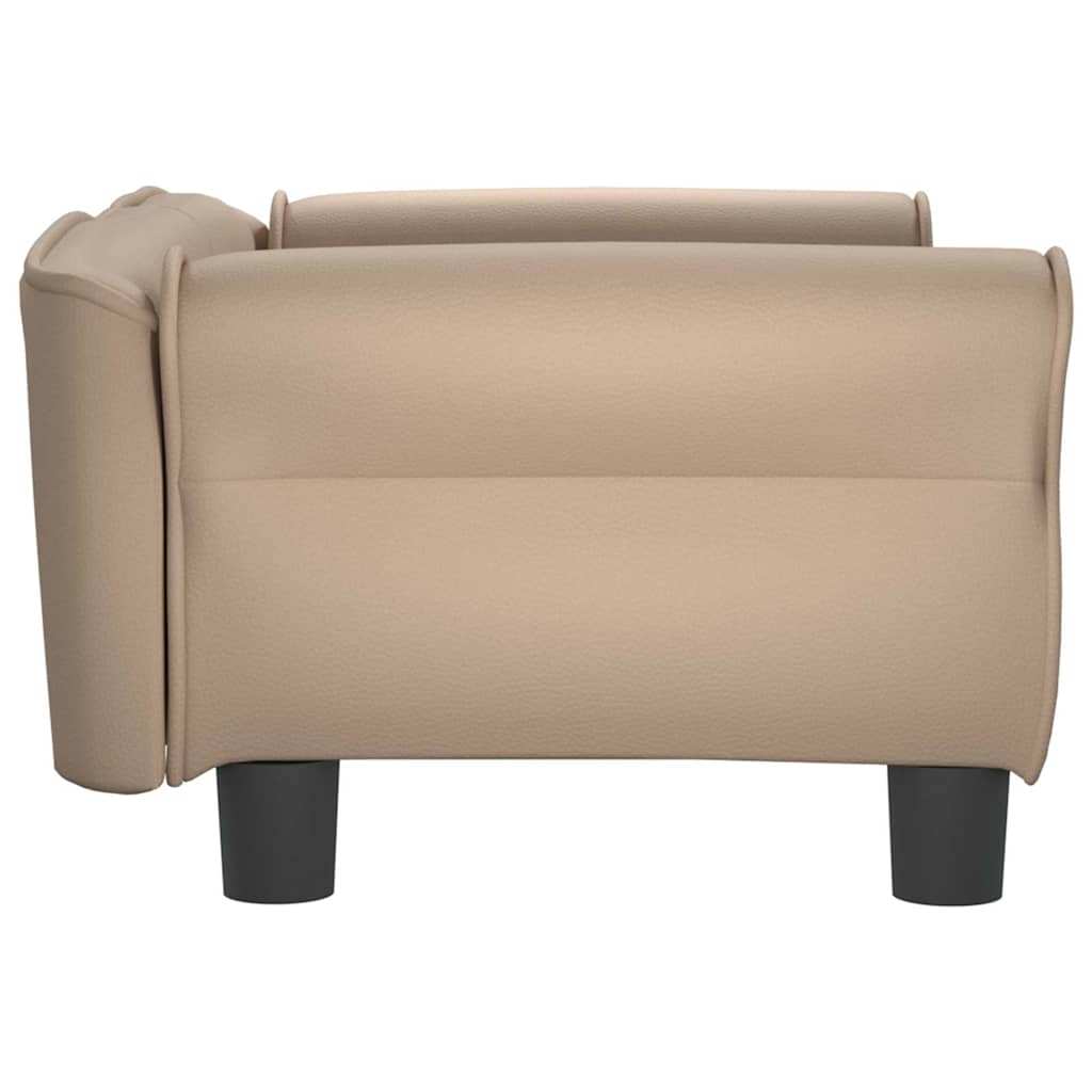 vidaXL Pat de câini, cappuccino, 70x45x30 cm, piele ecologică vidaXL Pat de câini, cappuccino, 70x45x30 cm, piele ecologică