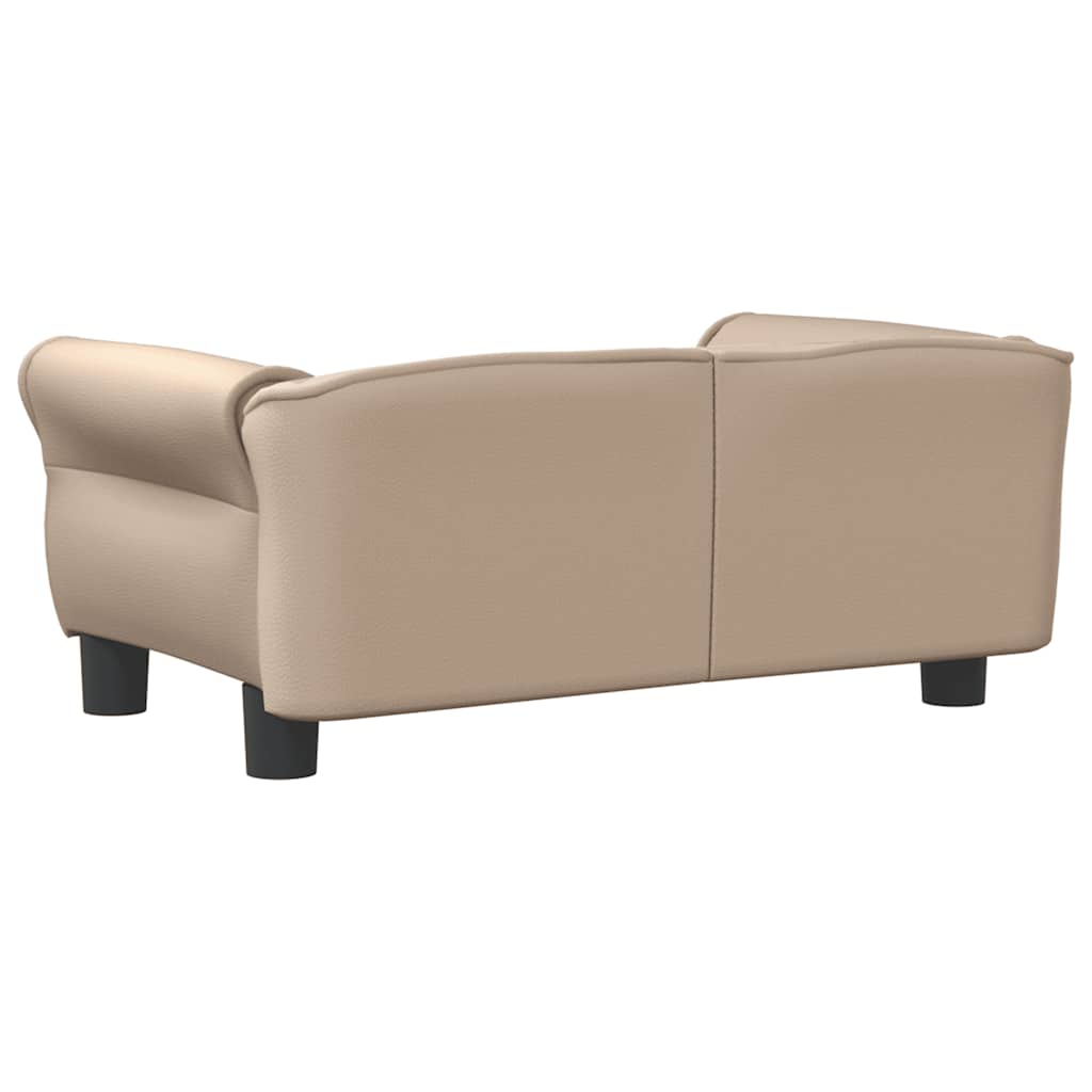 vidaXL Pat de câini, cappuccino, 70x45x30 cm, piele ecologică vidaXL Pat de câini, cappuccino, 70x45x30 cm, piele ecologică