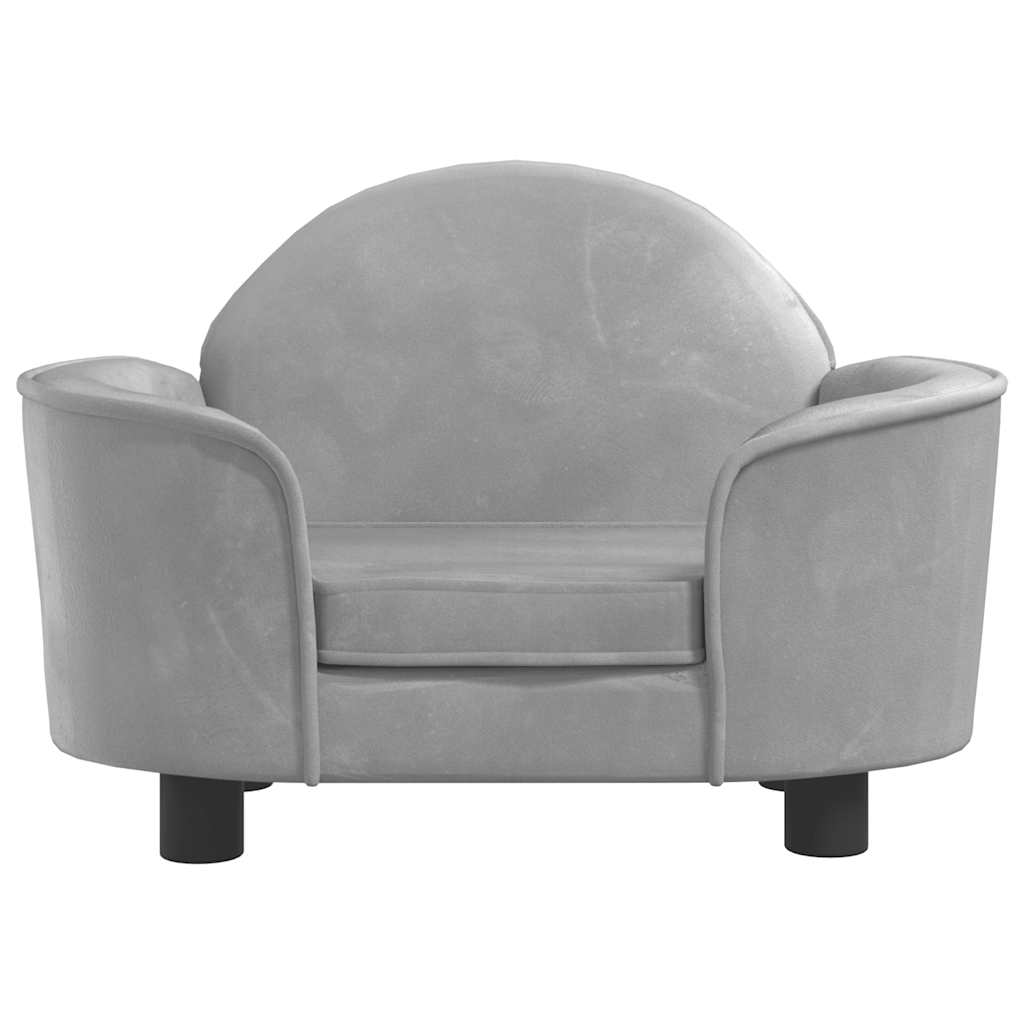 vidaXL Pat de câini, gri deschis, 66x40x45 cm, catifea