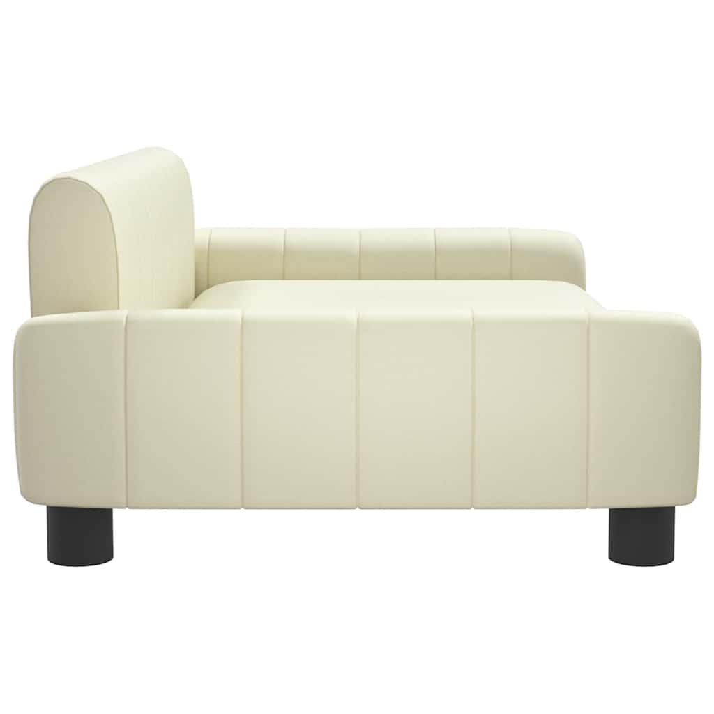 vidaXL Pat de câini, crem, 90x53x30 cm, piele ecologică vidaXL Pat de câini, crem, 90x53x30 cm, piele ecologică