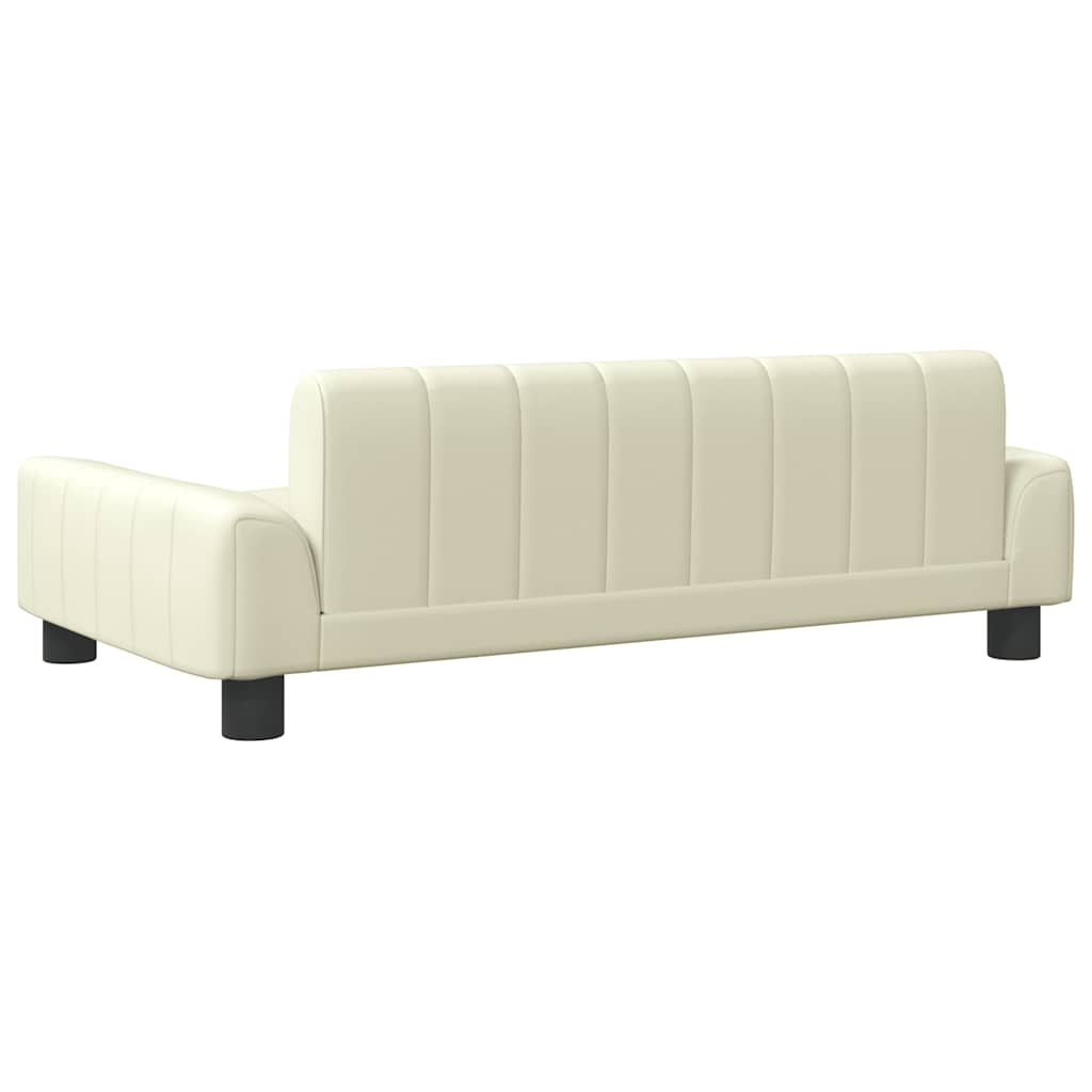 vidaXL Pat de câini, crem, 90x53x30 cm, piele ecologică vidaXL Pat de câini, crem, 90x53x30 cm, piele ecologică