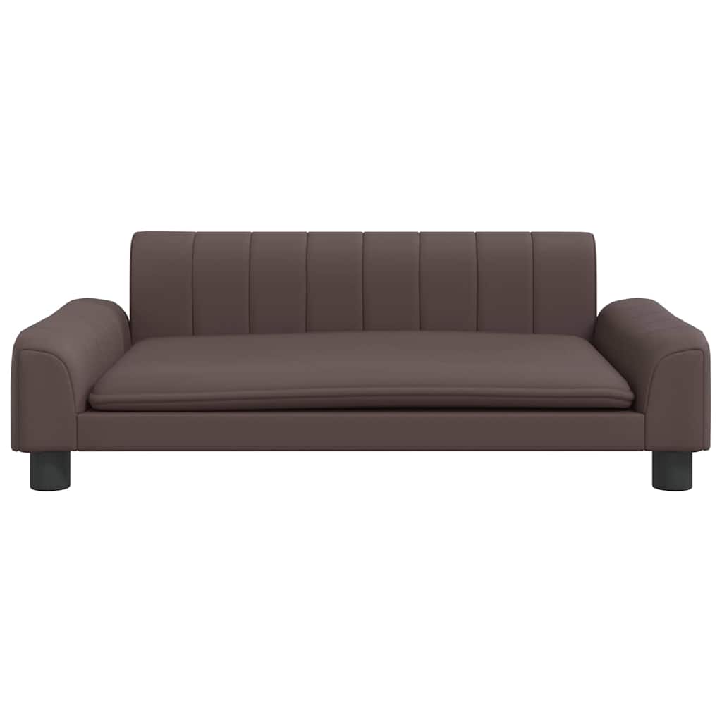 vidaXL Pat de câini, maro, 90x53x30 cm, piele ecologică vidaXL Pat de câini, maro, 90x53x30 cm, piele ecologică