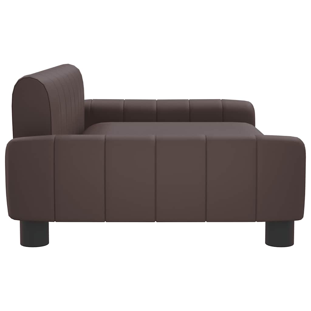 vidaXL Pat de câini, maro, 90x53x30 cm, piele ecologică vidaXL Pat de câini, maro, 90x53x30 cm, piele ecologică
