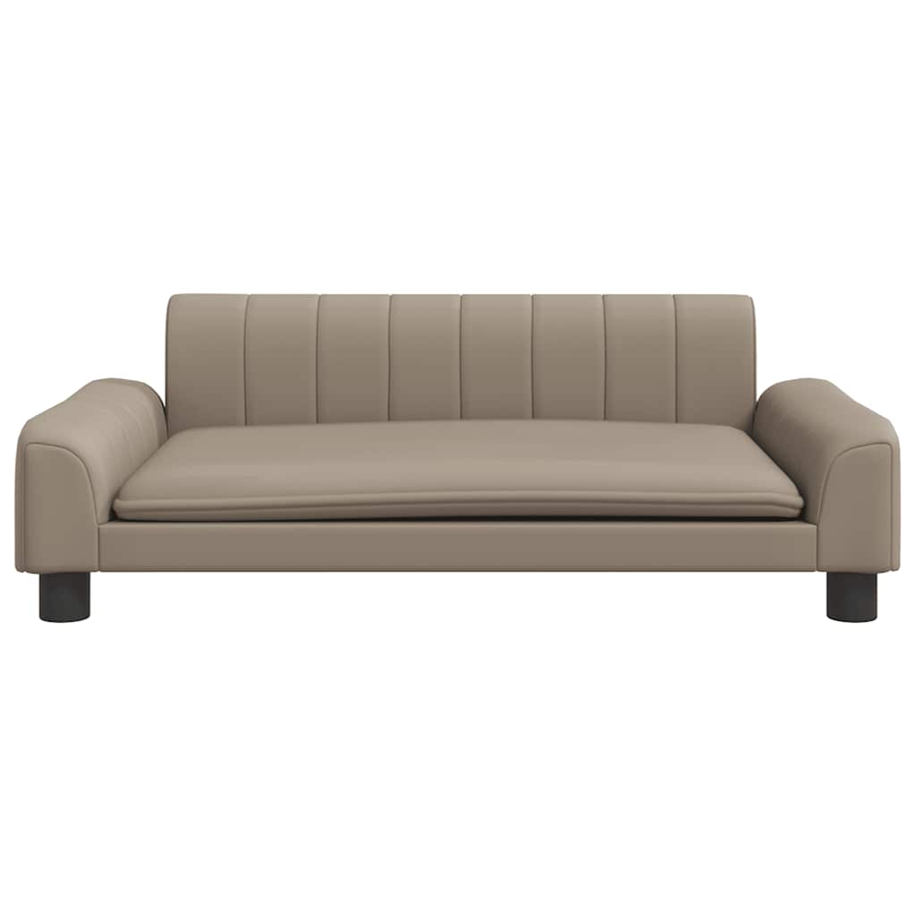 vidaXL Pat de câini, cappuccino, 90x53x30 cm, piele ecologică vidaXL Pat de câini, cappuccino, 90x53x30 cm, piele ecologică