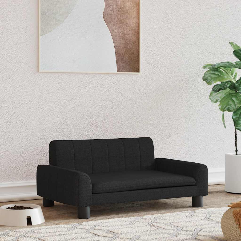 vidaXL Pat de câini, negru, 70x45x30 cm, textil