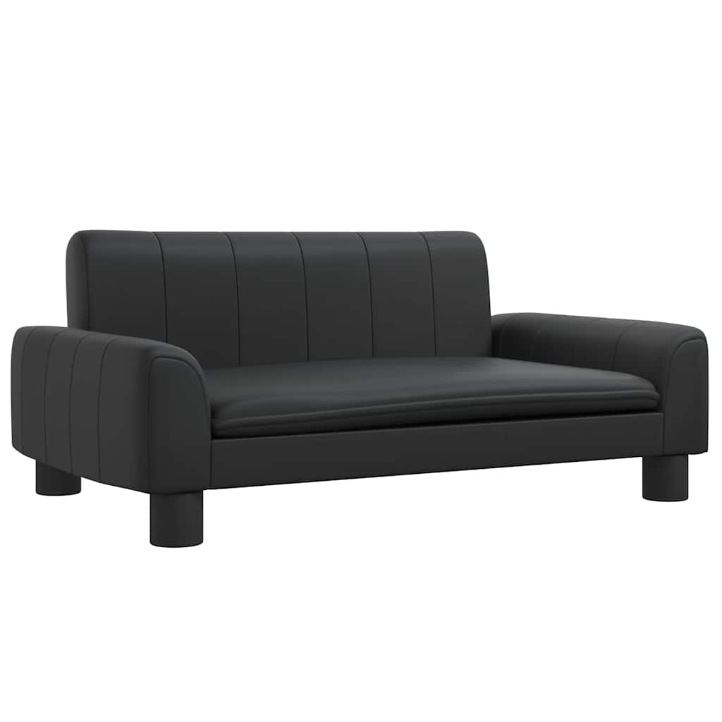 vidaXL Pat de câini, negru, 70x45x30 cm, piele ecologică vidaXL Pat de câini, negru, 70x45x30 cm, piele ecologică