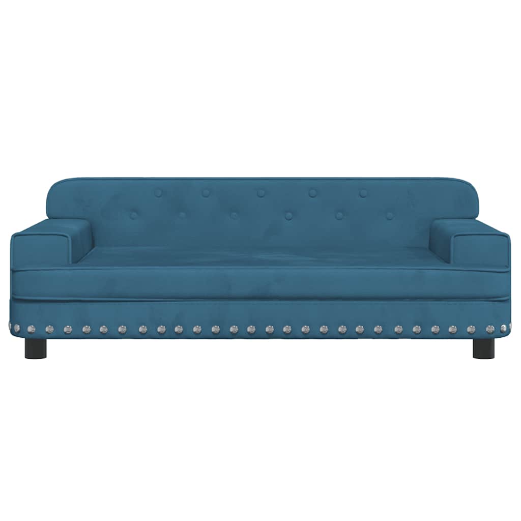 vidaXL Pat de câini, albastru, 90x53x30 cm, catifea vidaXL Pat de câini, albastru, 90x53x30 cm, catifea