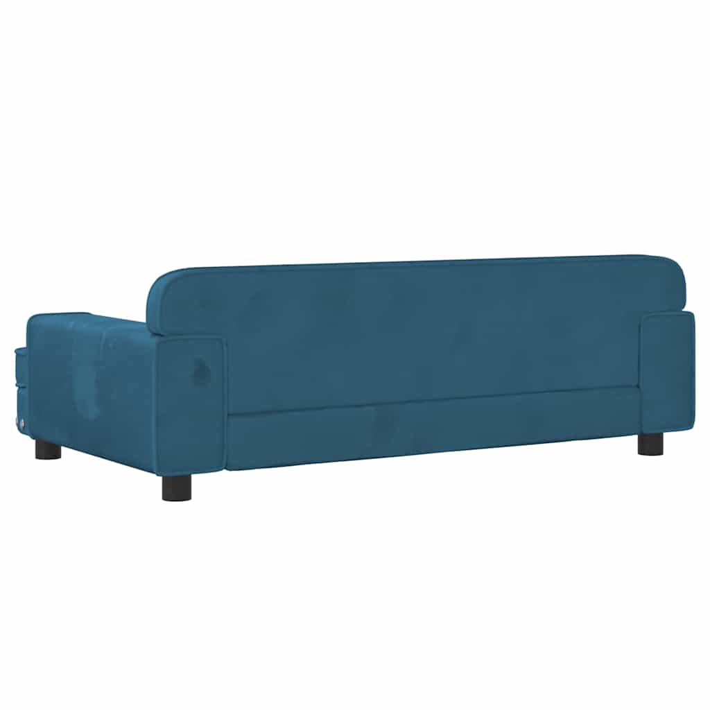 vidaXL Pat de câini, albastru, 90x53x30 cm, catifea vidaXL Pat de câini, albastru, 90x53x30 cm, catifea