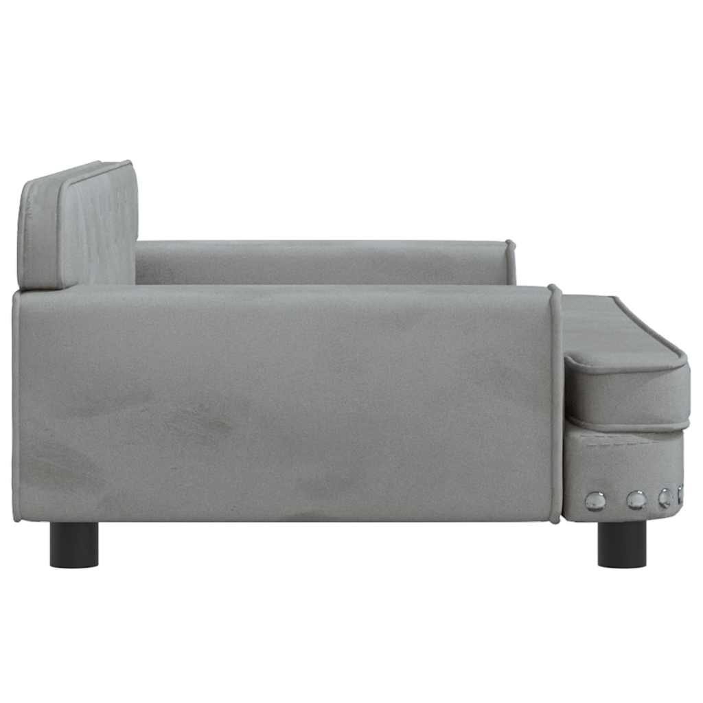 vidaXL Pat de câini, gri deschis, 90x53x30 cm, catifea
