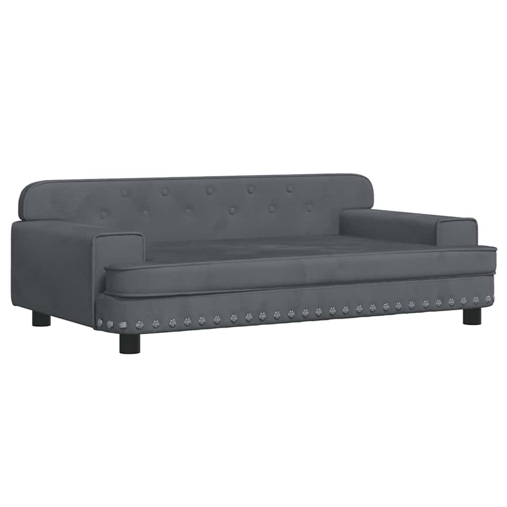 vidaXL Pat de câini, gri închis, 90x53x30 cm, catifea vidaXL Pat de câini, gri închis, 90x53x30 cm, catifea
