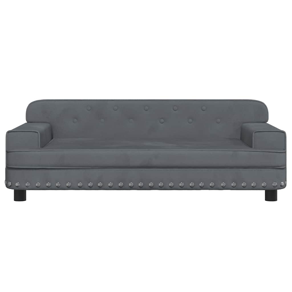 vidaXL Pat de câini, gri închis, 90x53x30 cm, catifea vidaXL Pat de câini, gri închis, 90x53x30 cm, catifea