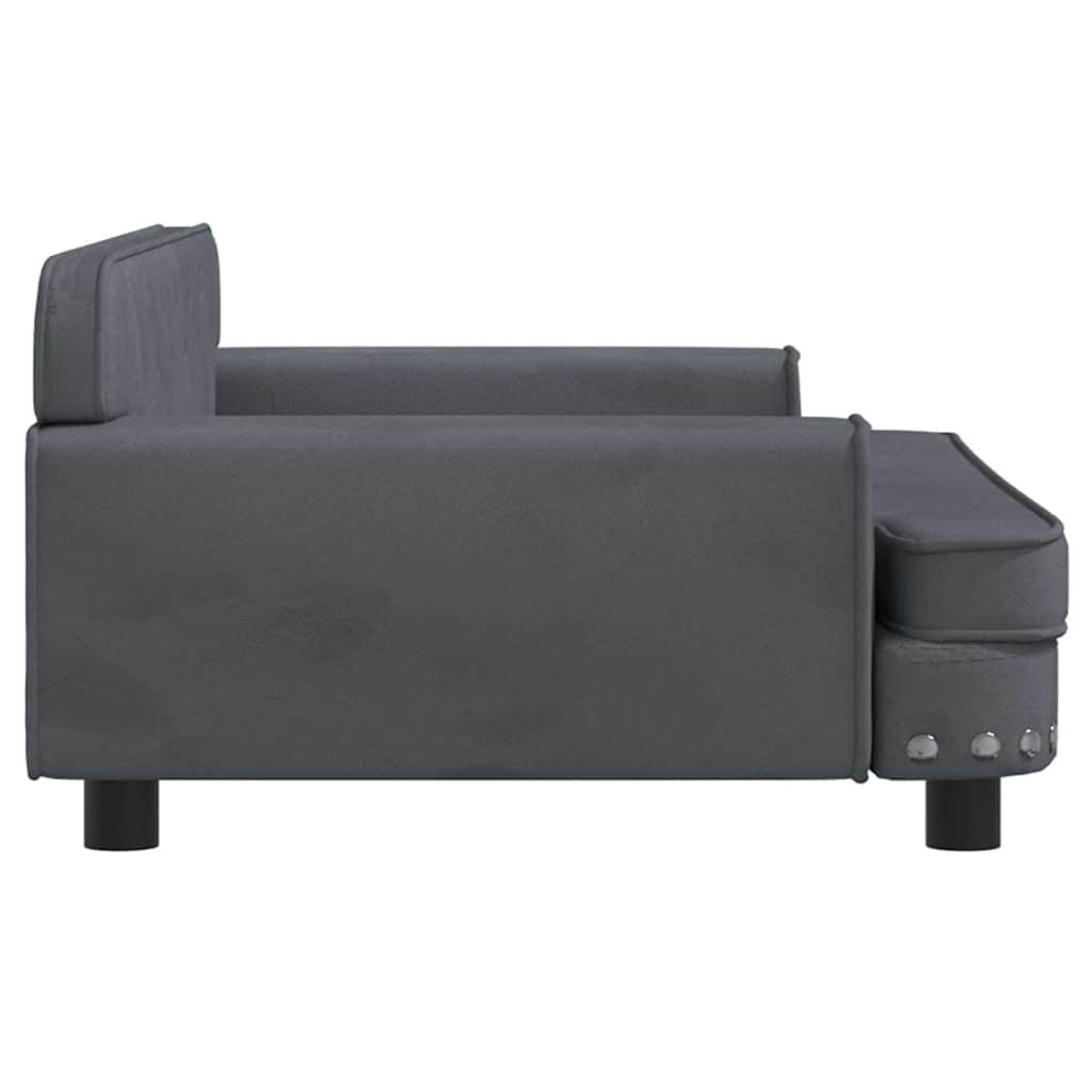 vidaXL Pat de câini, gri închis, 90x53x30 cm, catifea vidaXL Pat de câini, gri închis, 90x53x30 cm, catifea